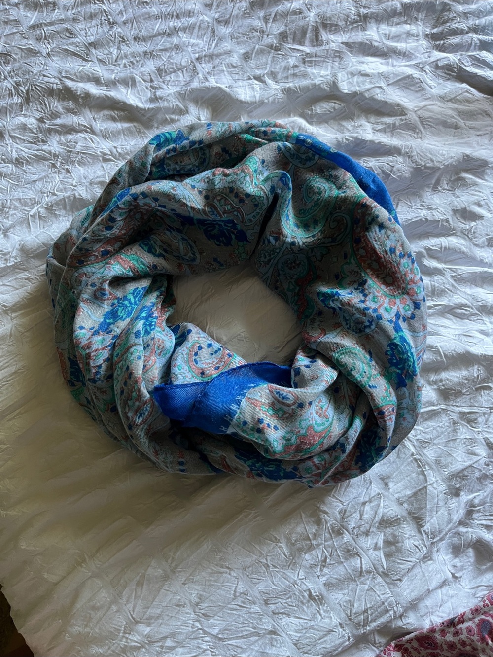 Blue Paisley Infinity Scarf - Women